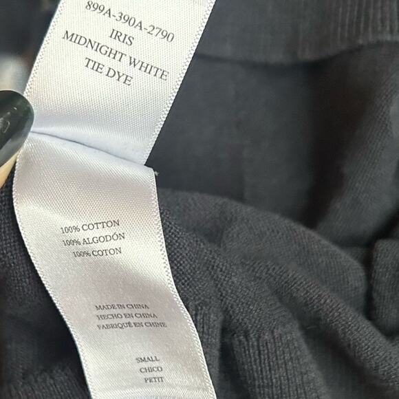 Rails Blouse Top Iris Tie Dye Mock Neck Knit‎ Midnight White Size Small - Picture 6 of 7